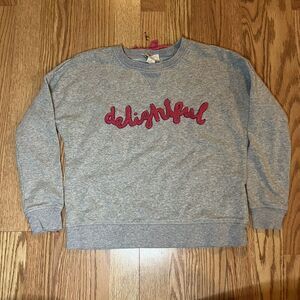 Kate Spade Sweater Girls Medium Gray Delightful Long Sleeve Knit Pullover Kids